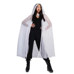 White Hood Gauze Cape Women Costume