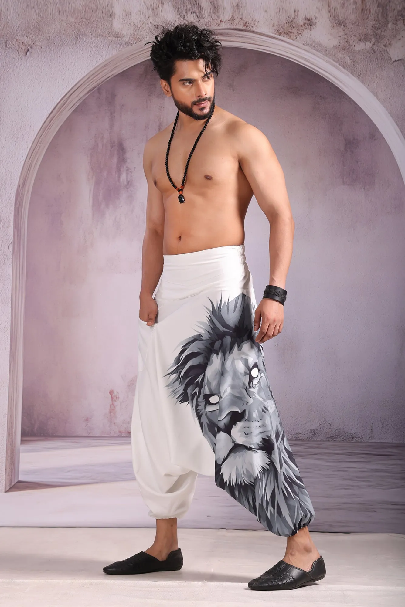 White Lion Unisex Harem Pant