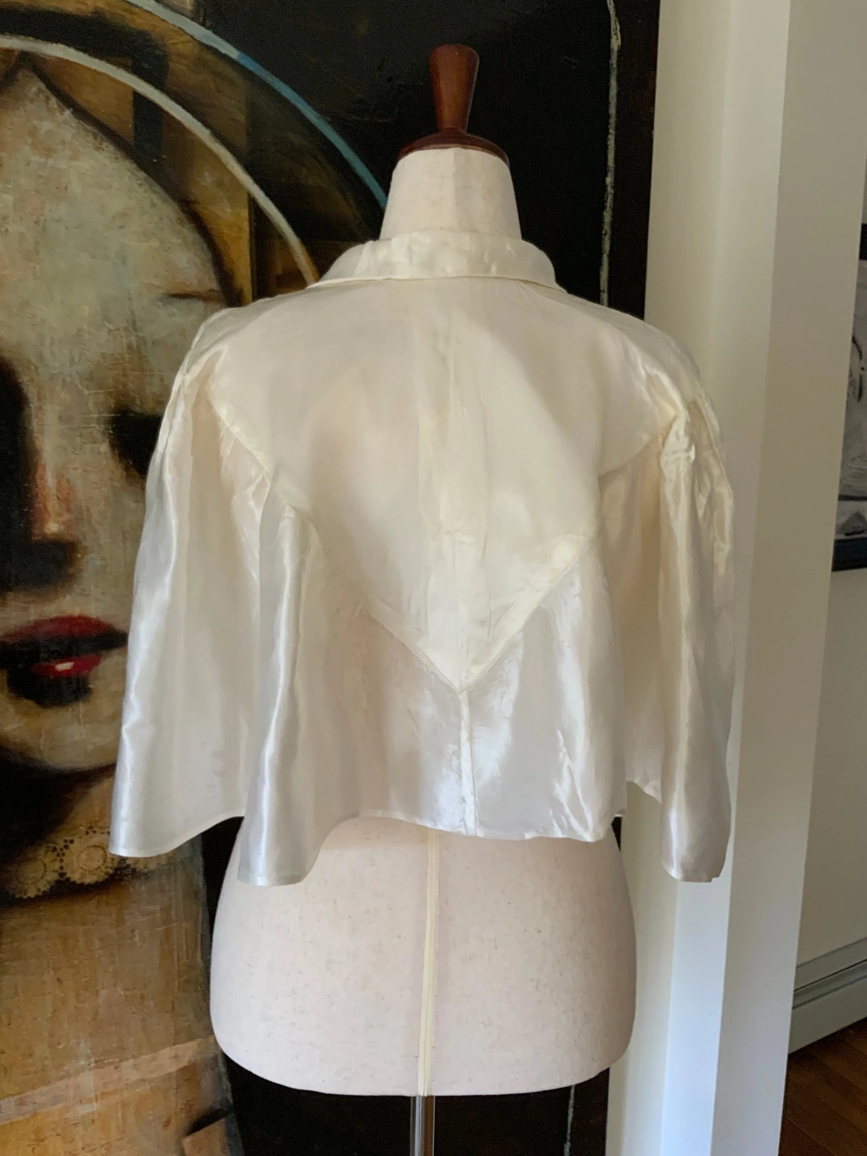 White Satin Cape - 30s