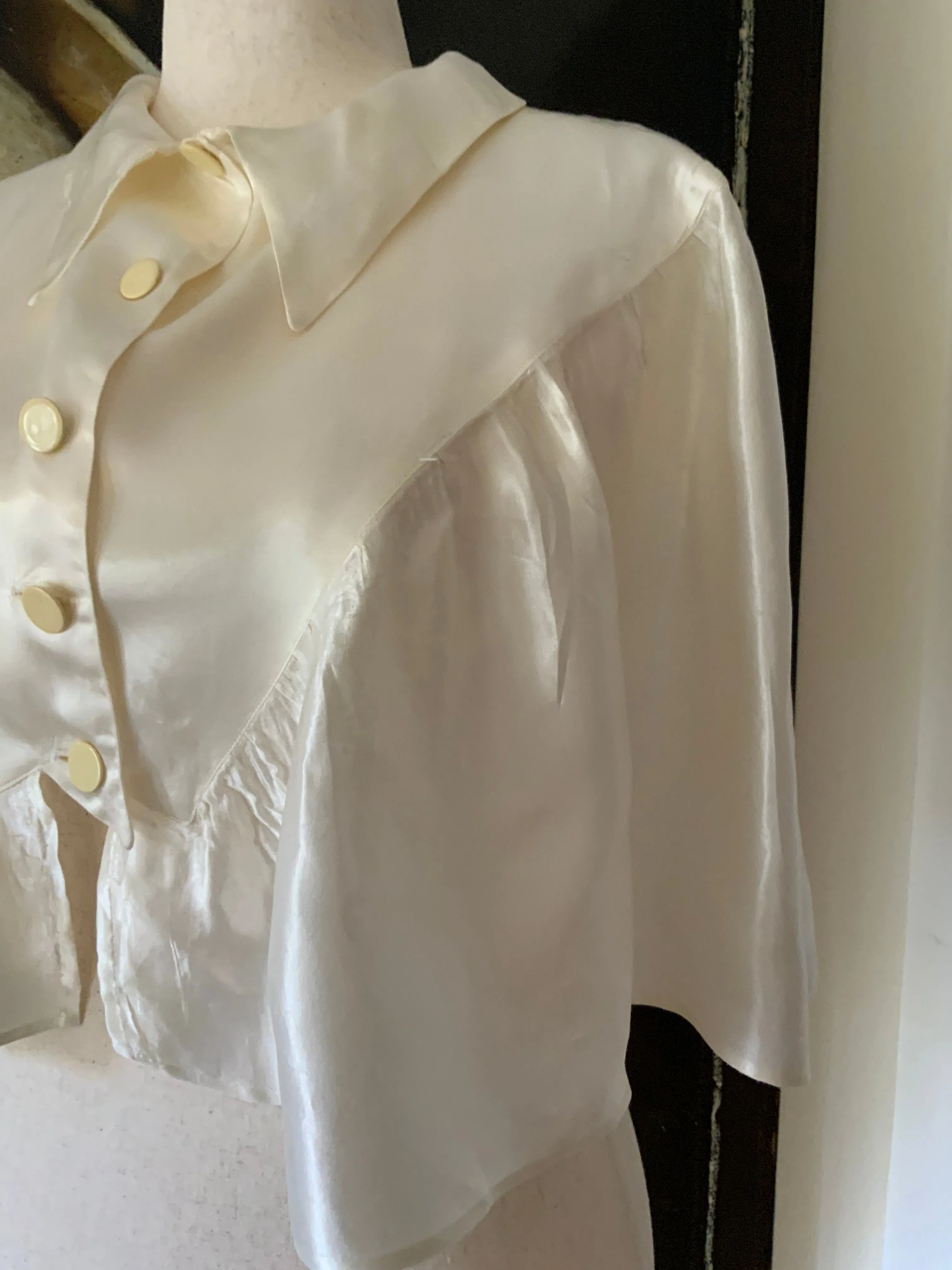 White Satin Cape - 30s