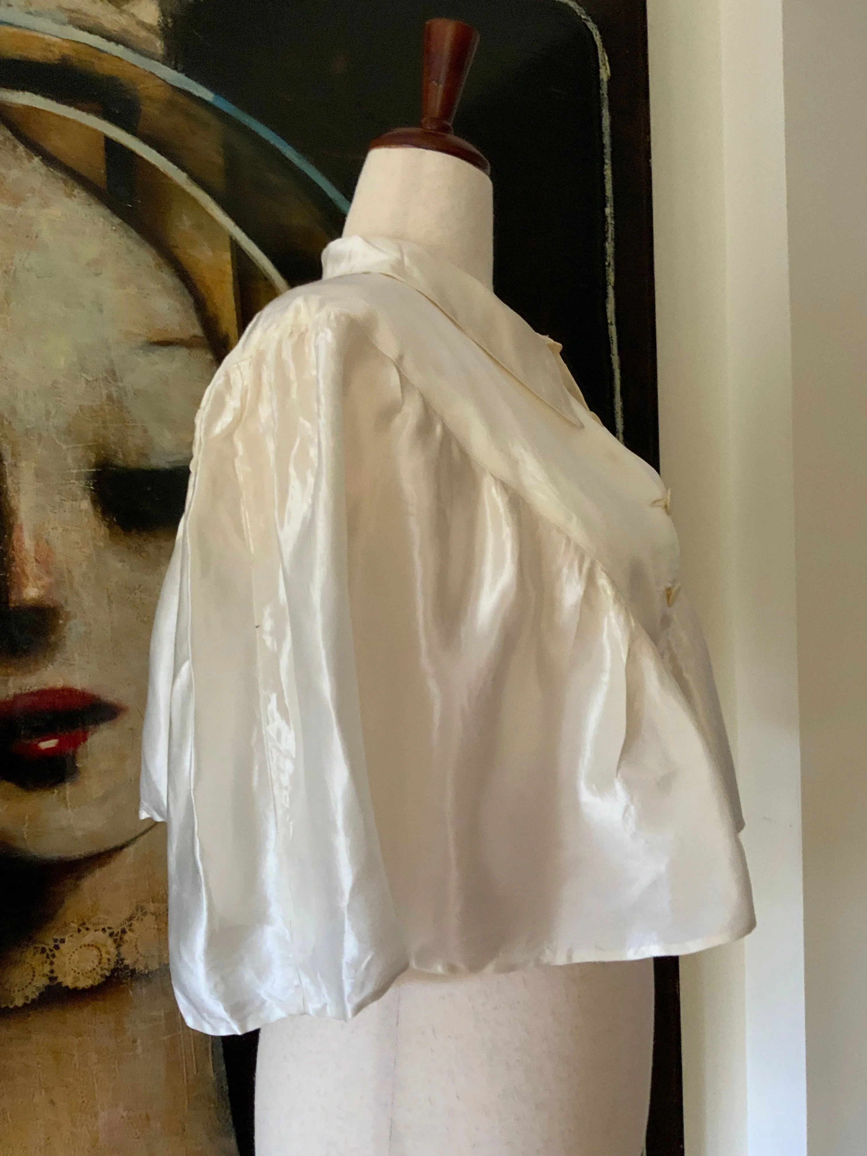 White Satin Cape - 30s