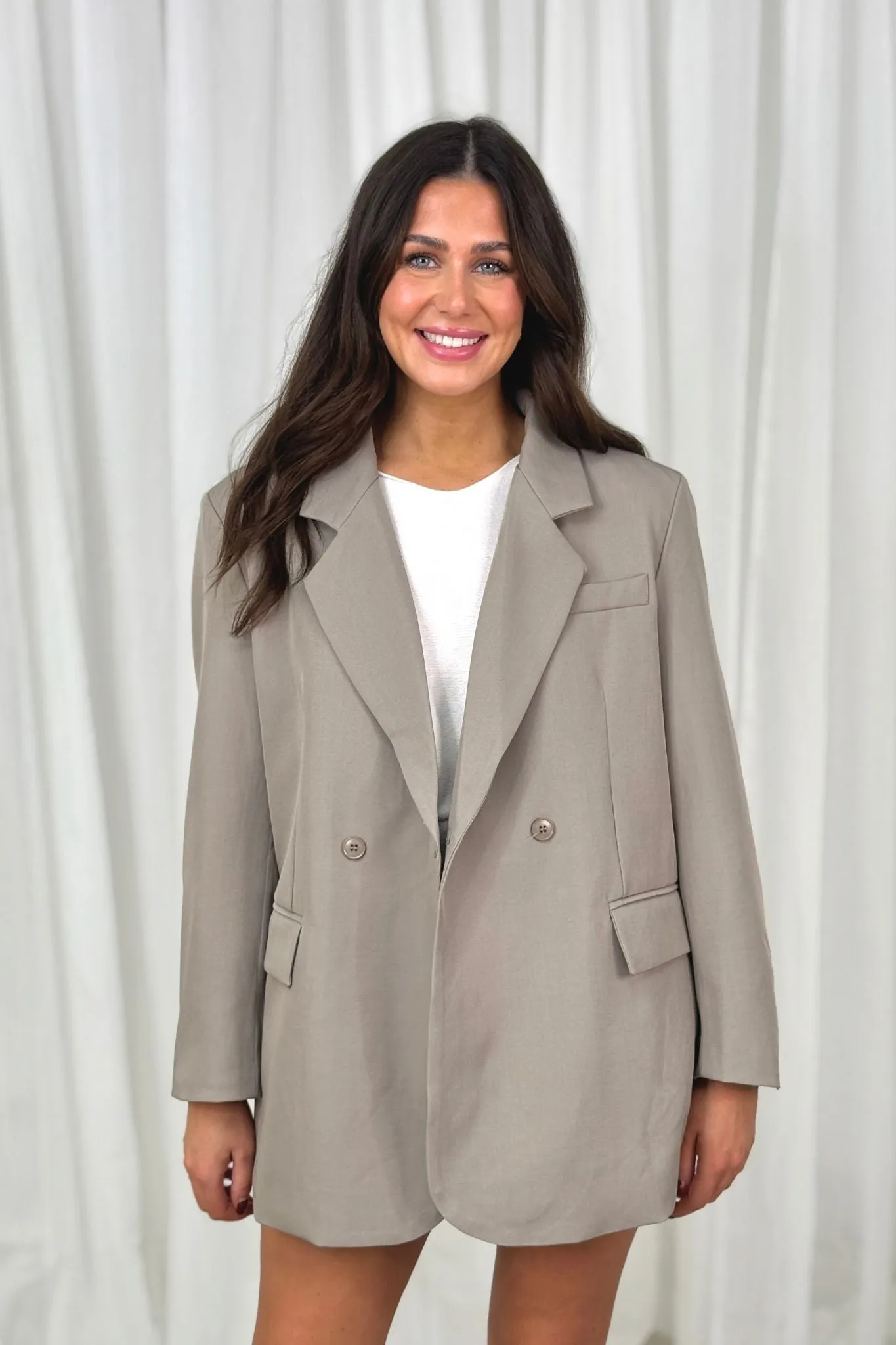 Willow Oversized Blazer In Taupe