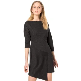 Women's Drop Shoulder A-Line Dress,Black