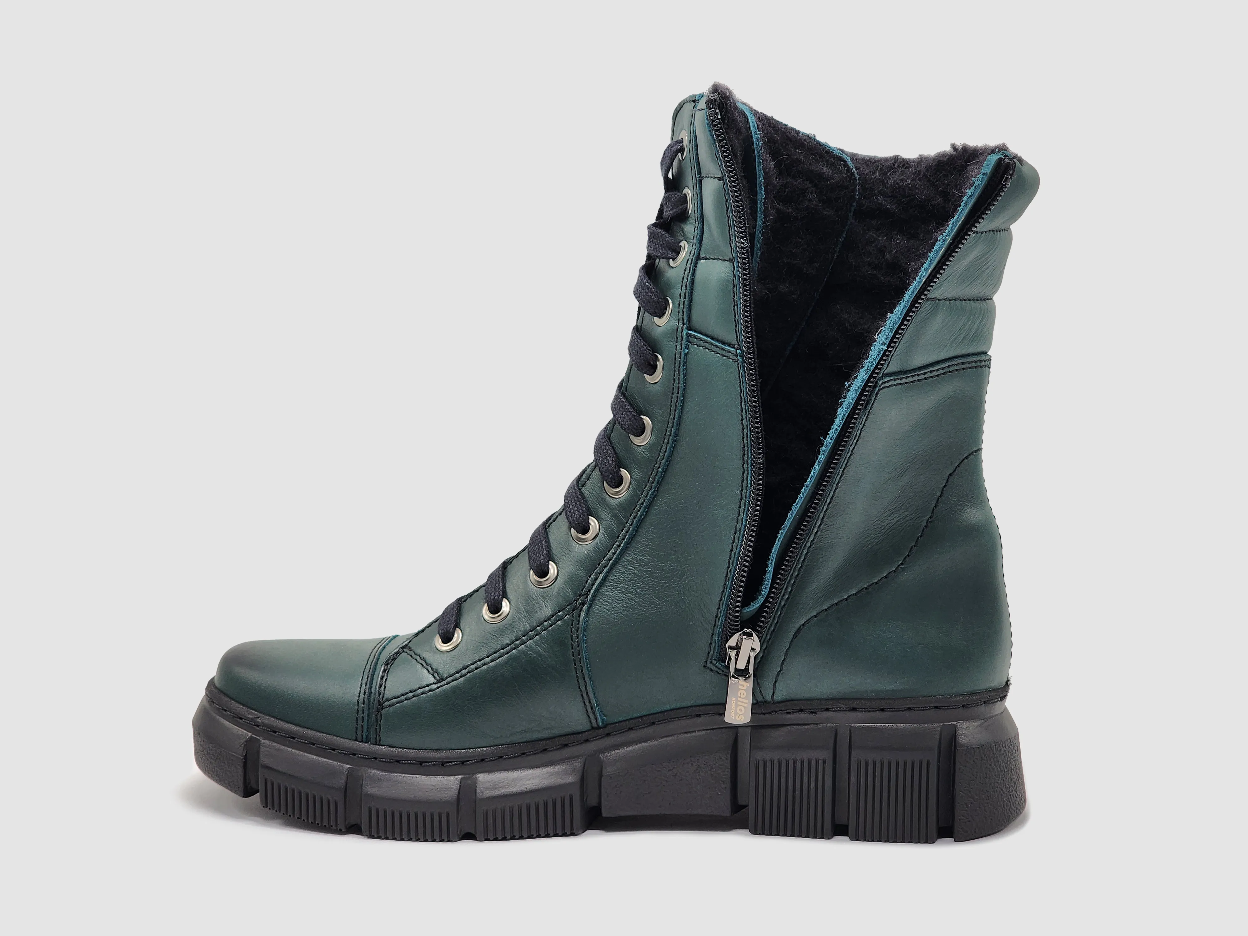 Women's Helios Medusa Wool Lined Leather Boots - Green