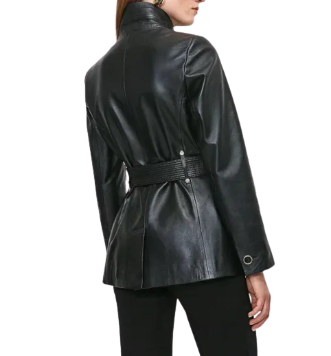 Womens Isla Genuine Lambskin Leather Blazer