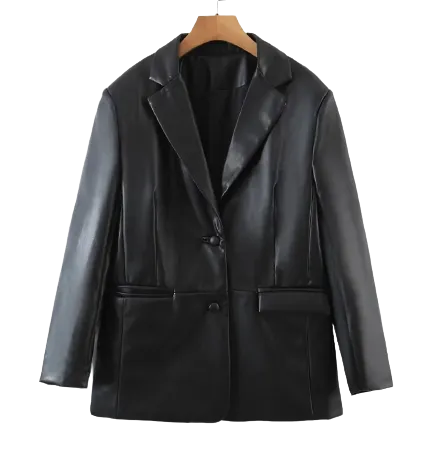 Womens June Genuine Lambskin Leather Blazer