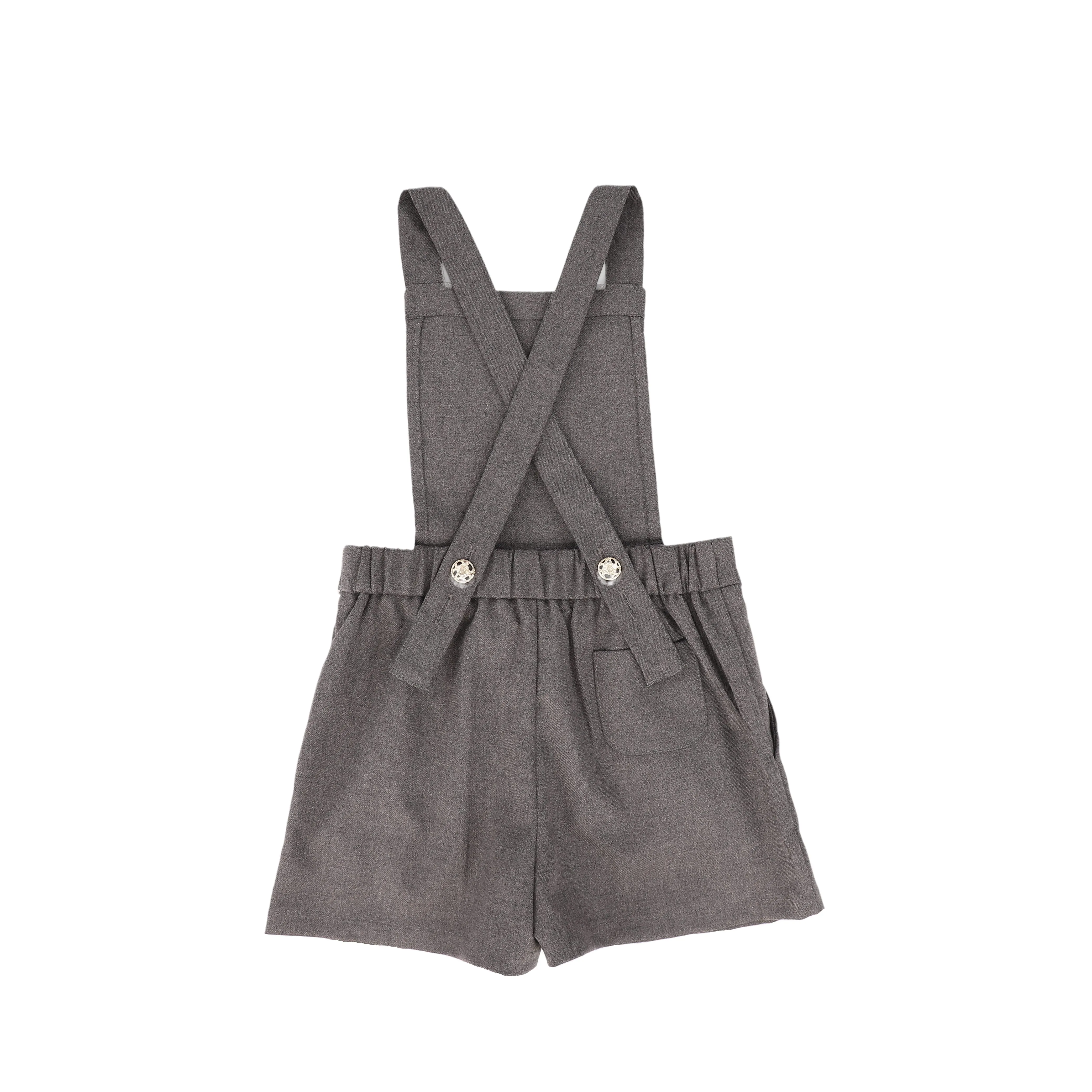 Wool pleated charcoal overall by Bace