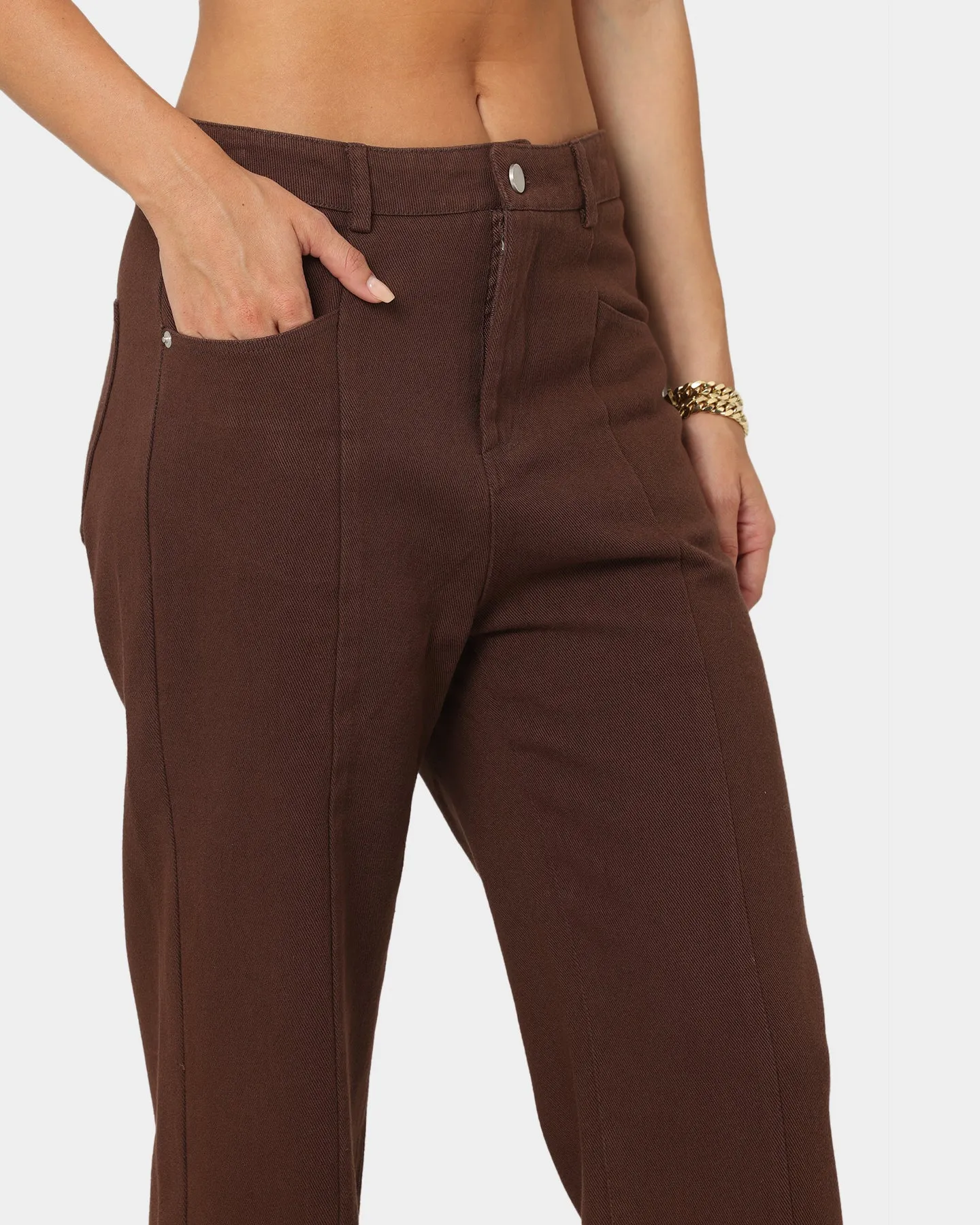 XXIII Women's Siobhan Seam Split Pants Brown