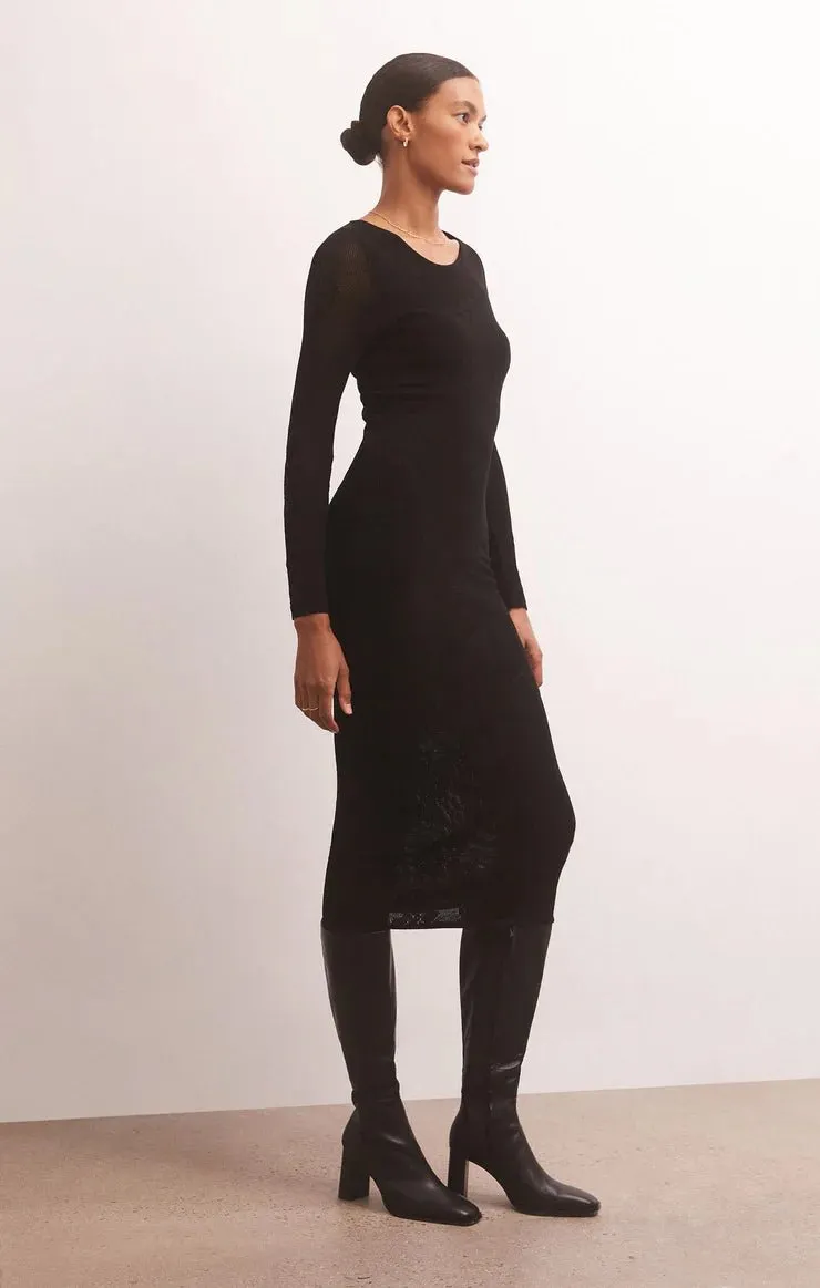 Z Supply Liza Sweater Mesh Midi Dress