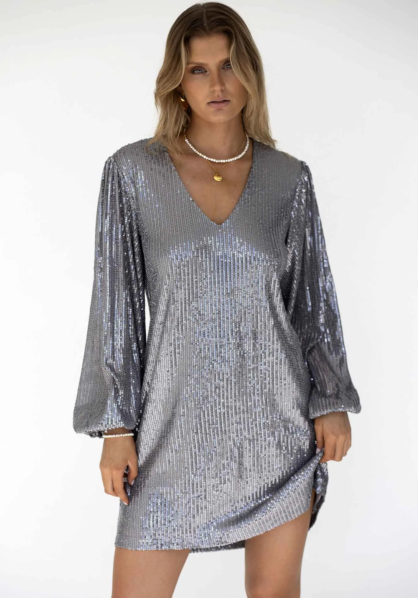 Zodiac Sequin Sleeve Dress