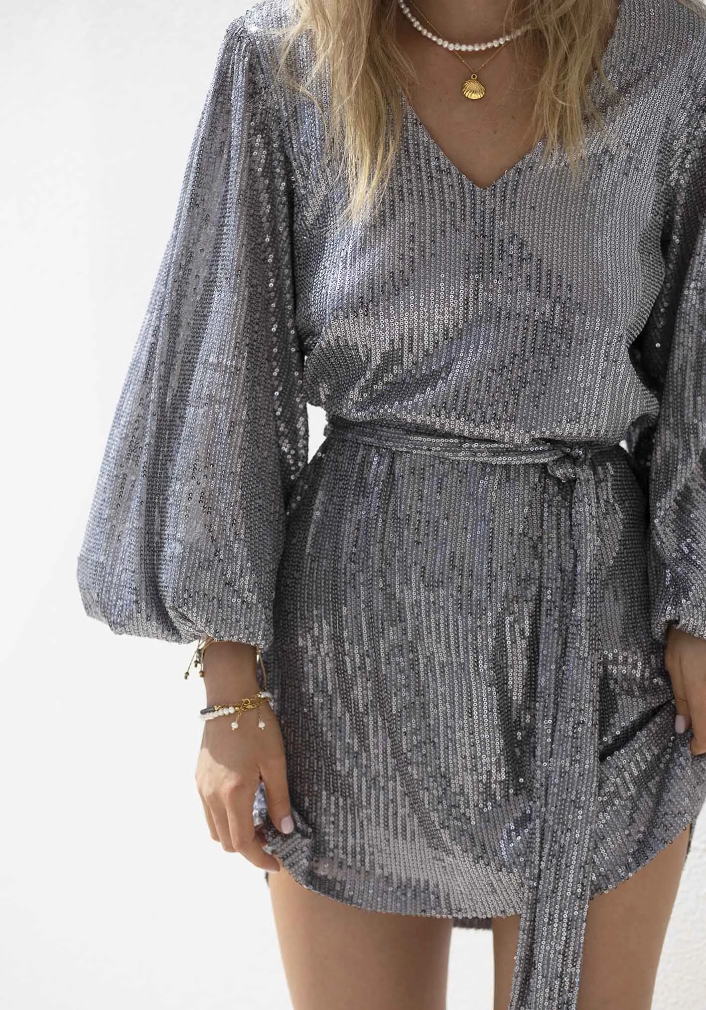 Zodiac Sequin Sleeve Dress